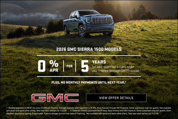 0% APR FOR 5 YEARS for well-qualified buyers when you finance through GM Financial.1

Plus, no mo...