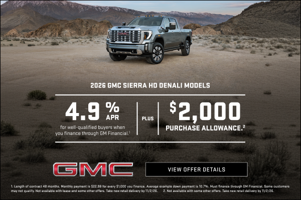 4.9% APR for well-qualified buyers when you finance through GM Financial.1

Plus, $2,000 PURCHASE...