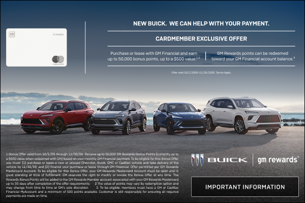Purchase or lease with GM Financial and earn up to 50,000 bonus points, up to a $500 value.1 and ...