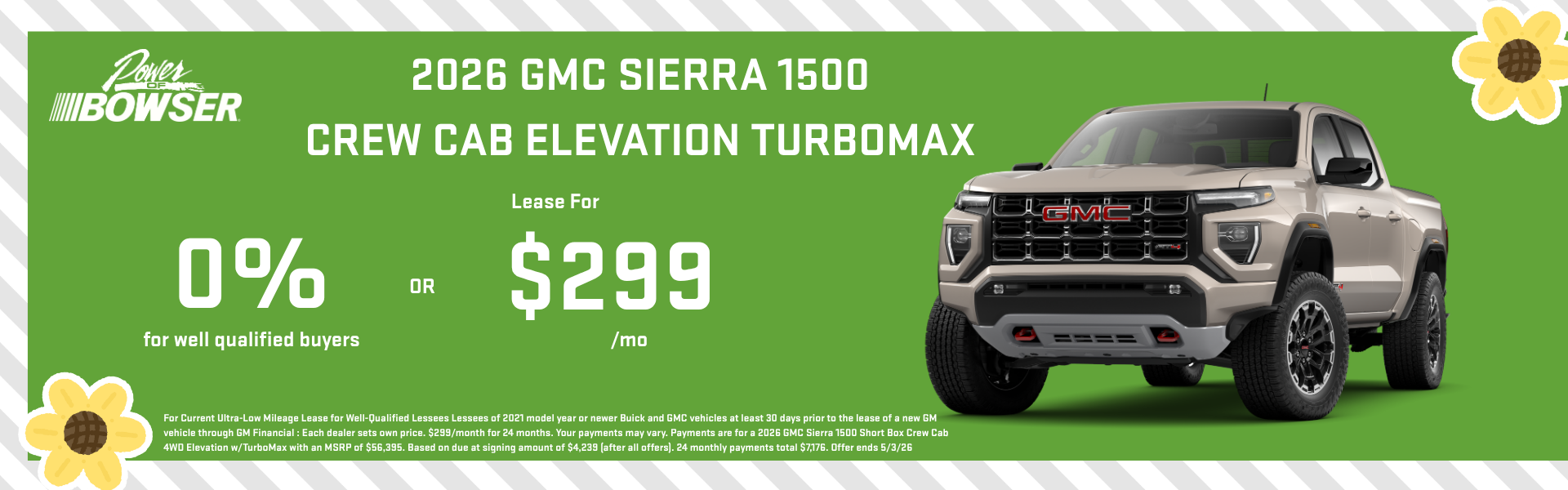 2026 GMC Sierra 1500 lease and APR