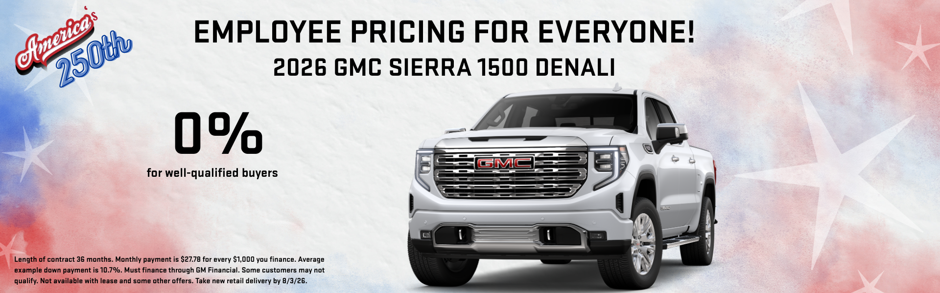 Employee Pricing for Everyone 2026 Sierra 1500 Denali