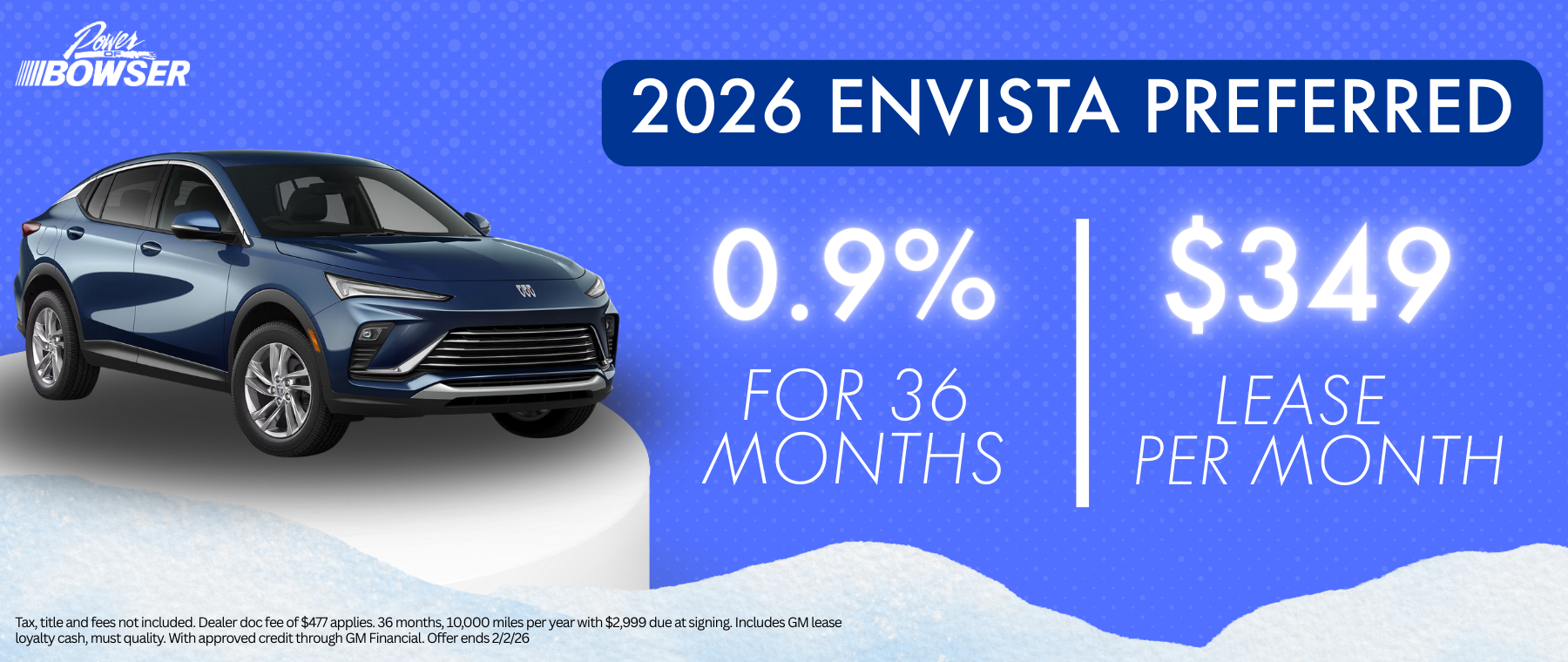 2026 Envista 0.9% or $349 lease