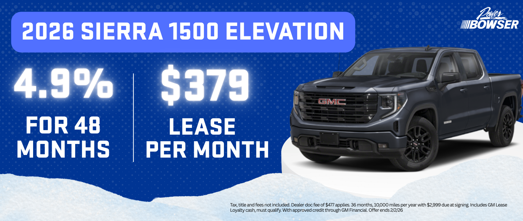 2026 Sierra 1500 $379 lease