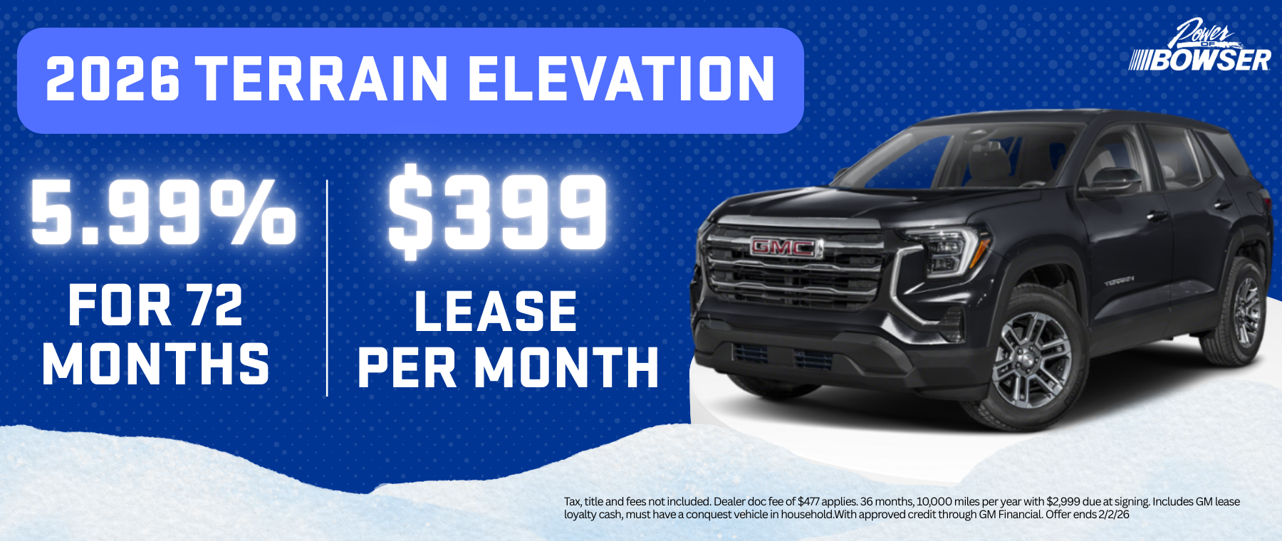 2026 Terrain Elevation $399 lease